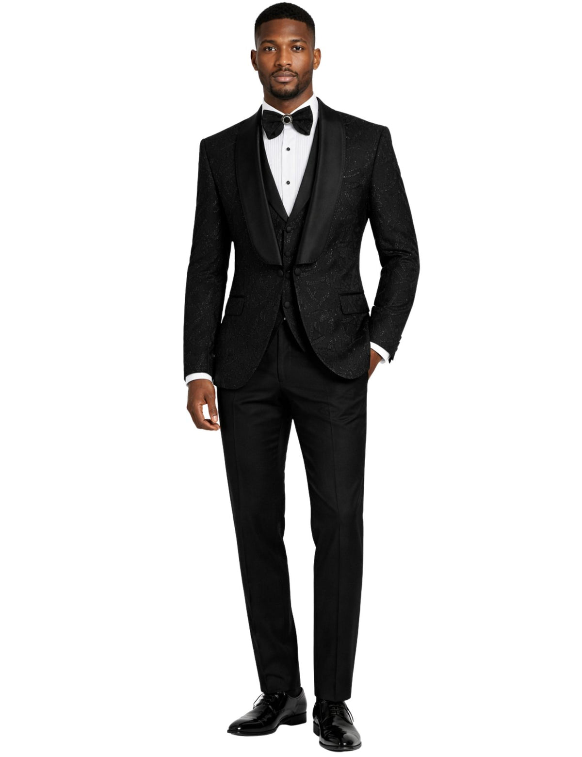 Edgers Men’s Three-Piece Suit + Bow tie