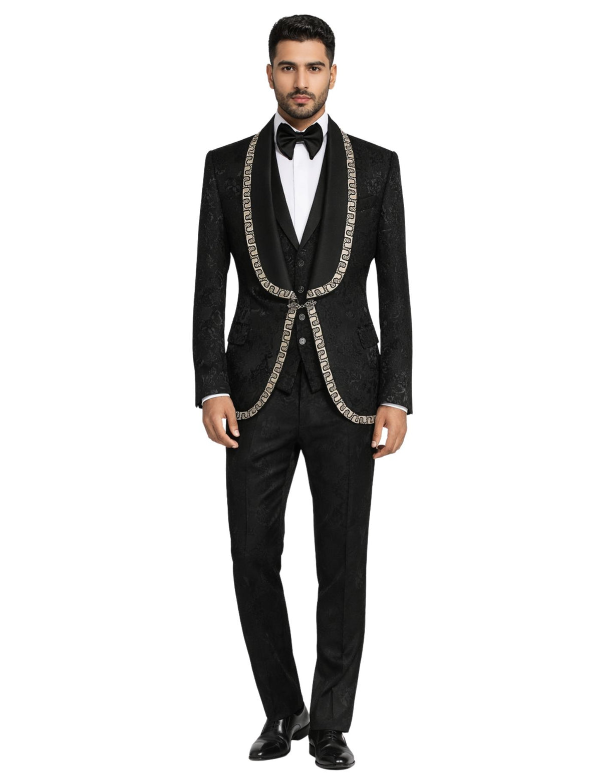 Edgers Men’s Three-Piece Suit + Bow tie + Jew button.(FFF)