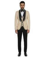 Edgers Men’s Three-Piece Suit + Bow tie + Jew button.(FFF)