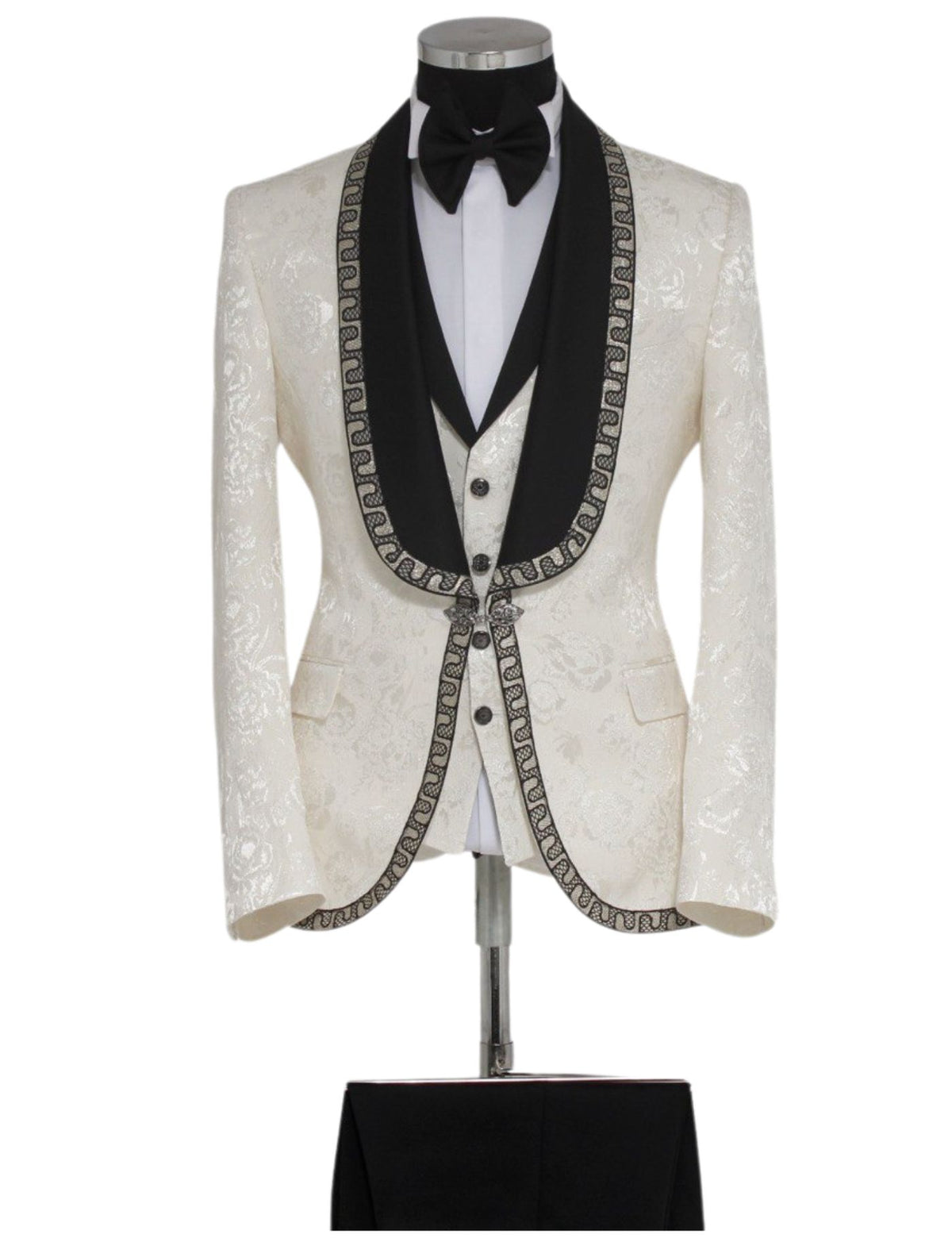 Edgers Men’s Three-Piece Suit + Bow tie + Jew button.(FFF)