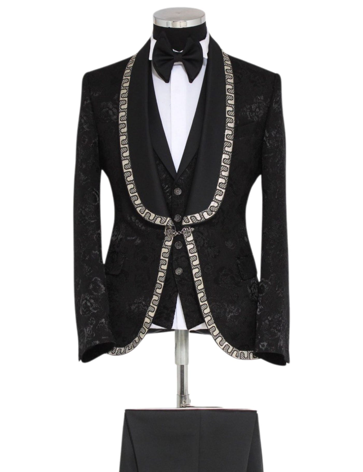 Edgers Men’s Three-Piece Suit + Bow tie + Jew button.(FFF)