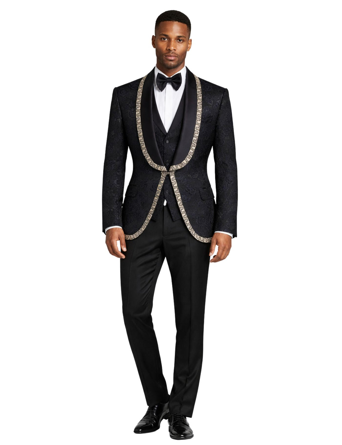 Edgers Men’s Three-Piece Suit + Bow tie + Jew button.(FFF)