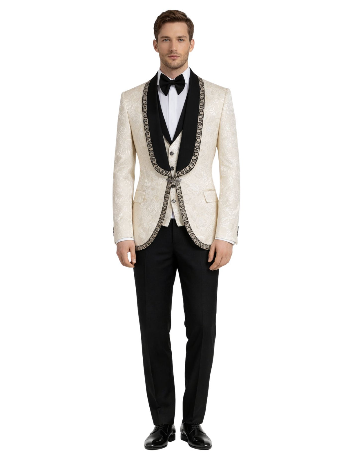 Edgers Men’s Three-Piece Suit + Bow tie + Jew button.(FFF)