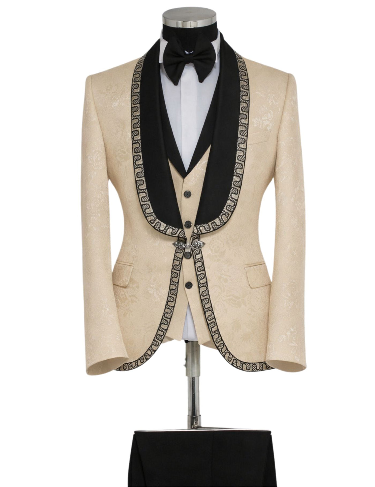 Edgers Men’s Three-Piece Suit + Bow tie + Jew button.(FFF)