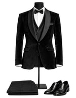 Edgers Men’s Three-Piece Velvet Suit + Bow tie.(FFF)