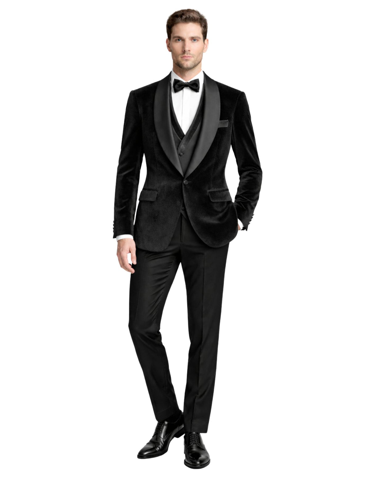 Edgers Men’s Three-Piece Velvet Suit + Bow tie.(FFF)