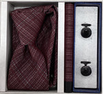 Pierre Cavelli Men’s Paisley Tie, Pocket Square & Cufflinks Gift Set