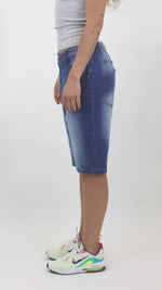 Women’s Denim Knee-Length Shorts – Relaxed Fit