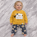 Baby 2-Piece Outfit Set – Long Sleeve Sweatshirt & Printed Pants | Hug Me