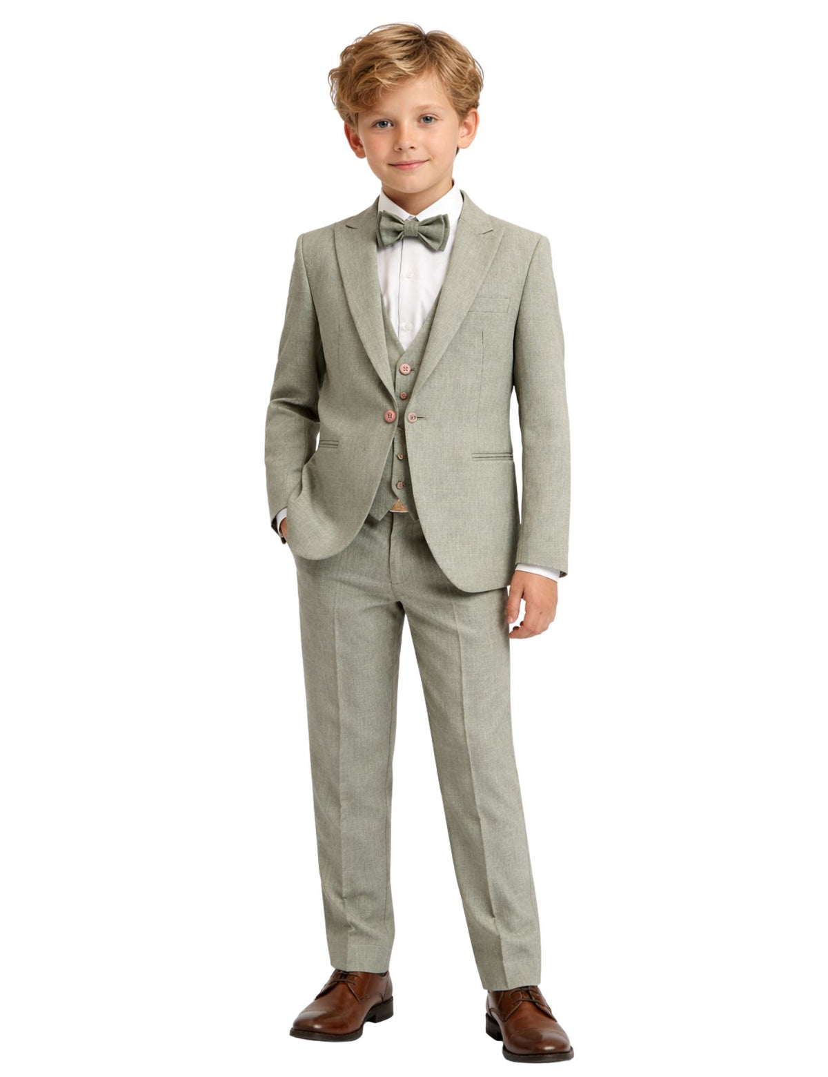 Kids Formal Suit Set – Jacket, Pants, Vest and Bow tie.