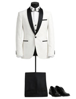 Kids Formal Patterned fabricSuit Set – Jacket, Pants, Vest and Bow tie.