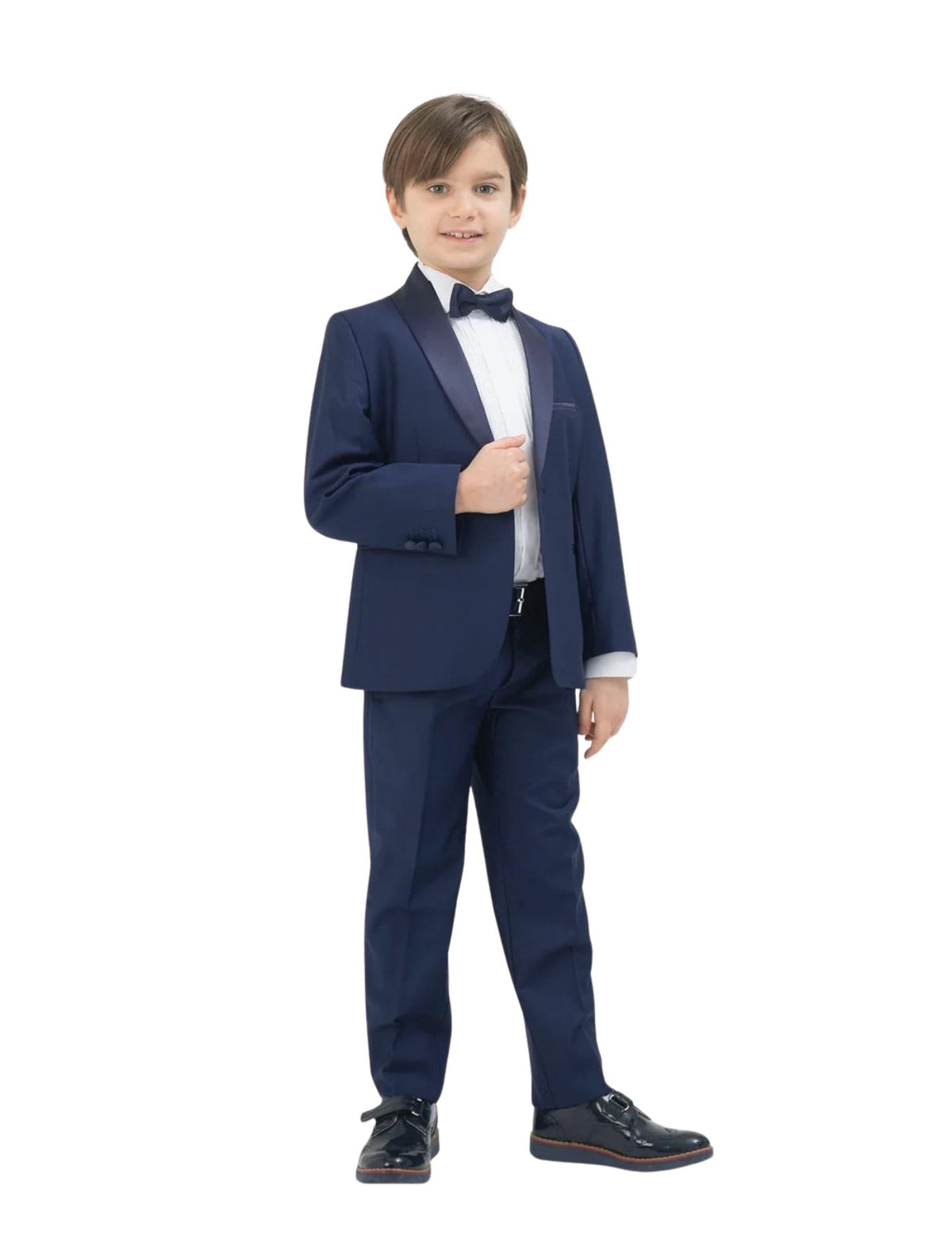 Kids Formal Patterned fabricSuit Set – Jacket, Pants, Vest and Bow tie.