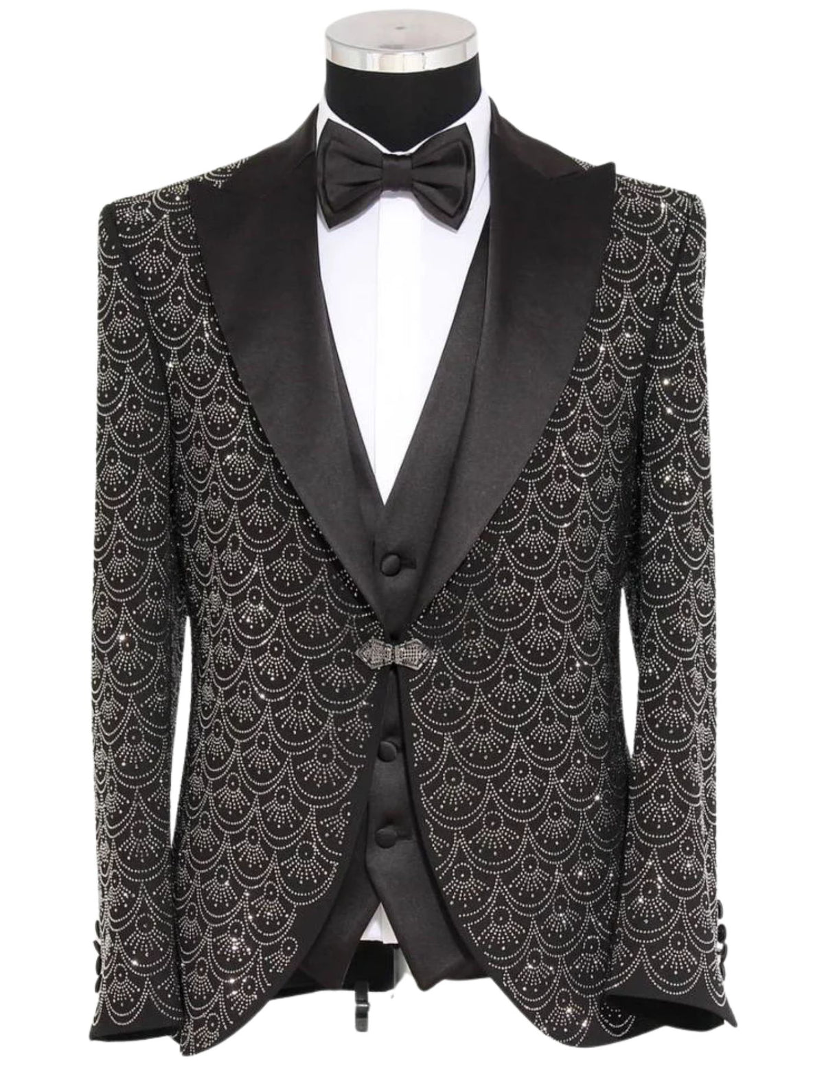 Musculini Men’s Three-Piece Suit + Bow tie