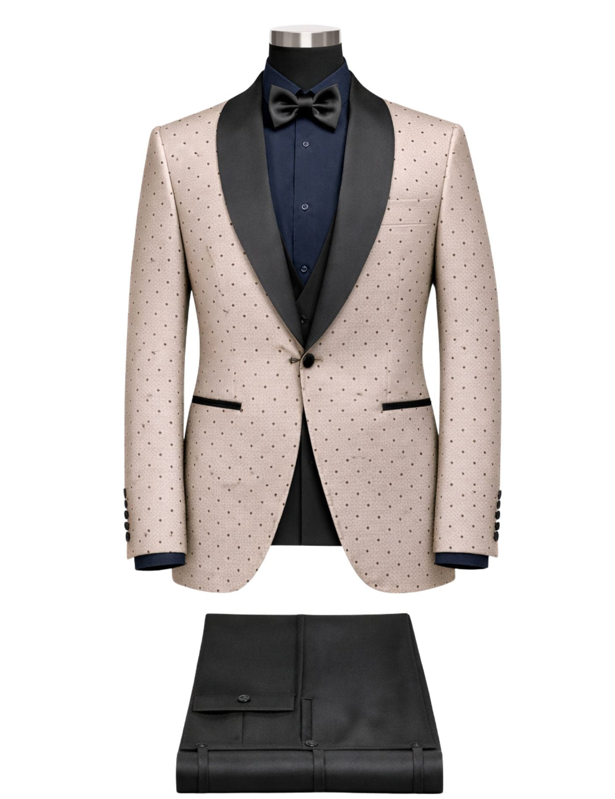 Musculini Men’s Three-Piece Suit + Bow tie