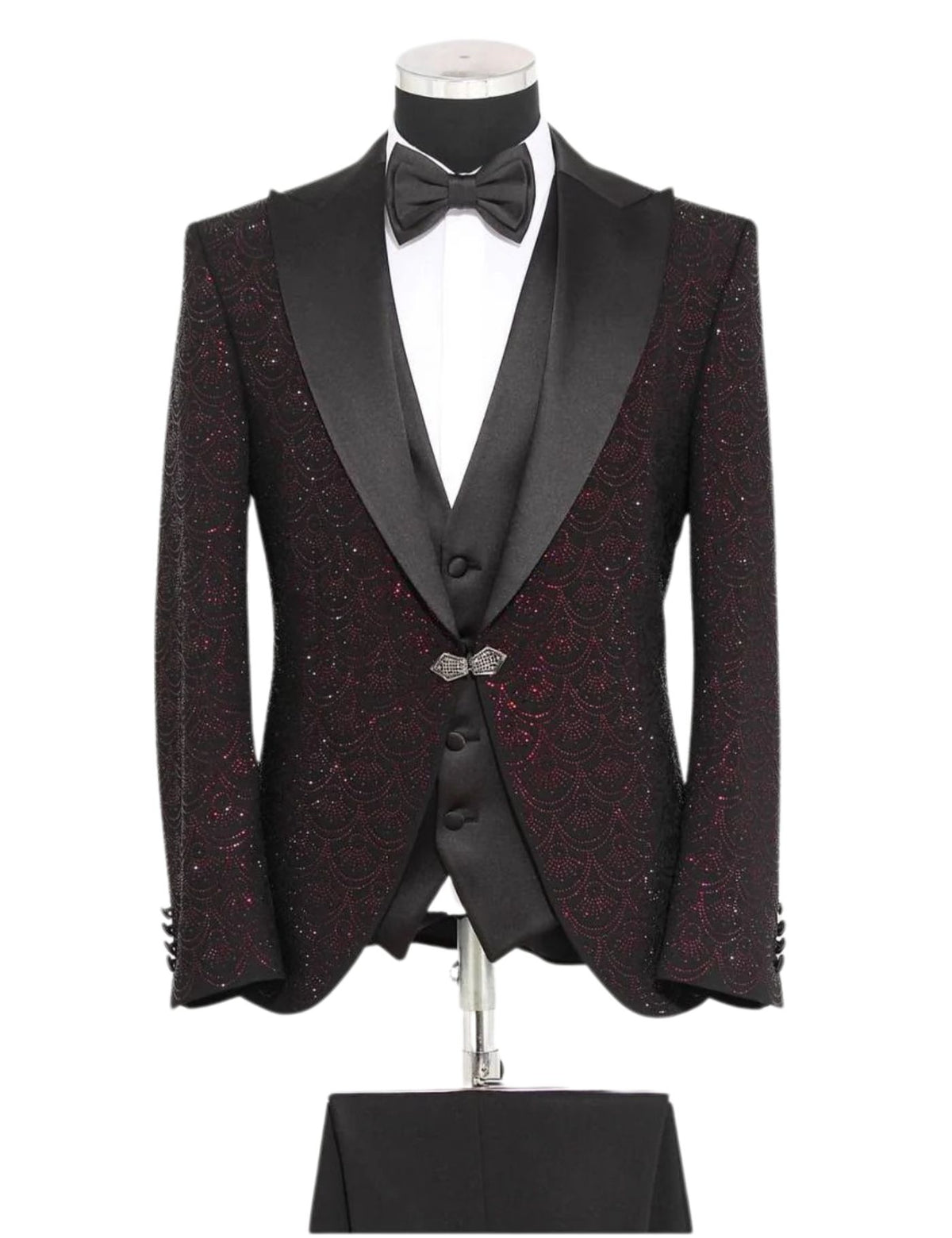 Musculini Men’s Three-Piece Suit + Bow tie