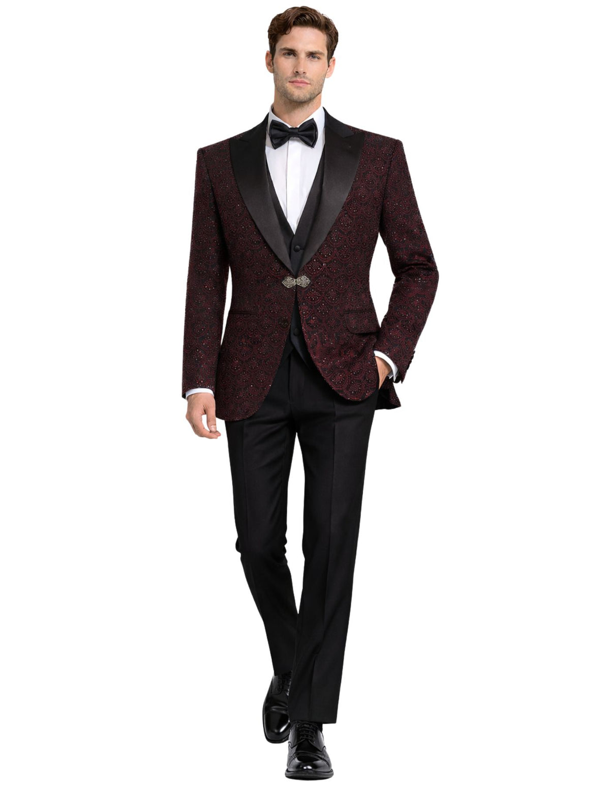 Musculini Men’s Three-Piece Suit + Bow tie