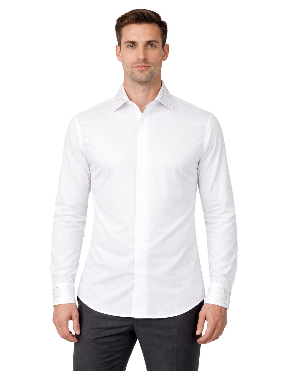 Serpico Men’s Rhinestone Dress Shirt.(FFF)