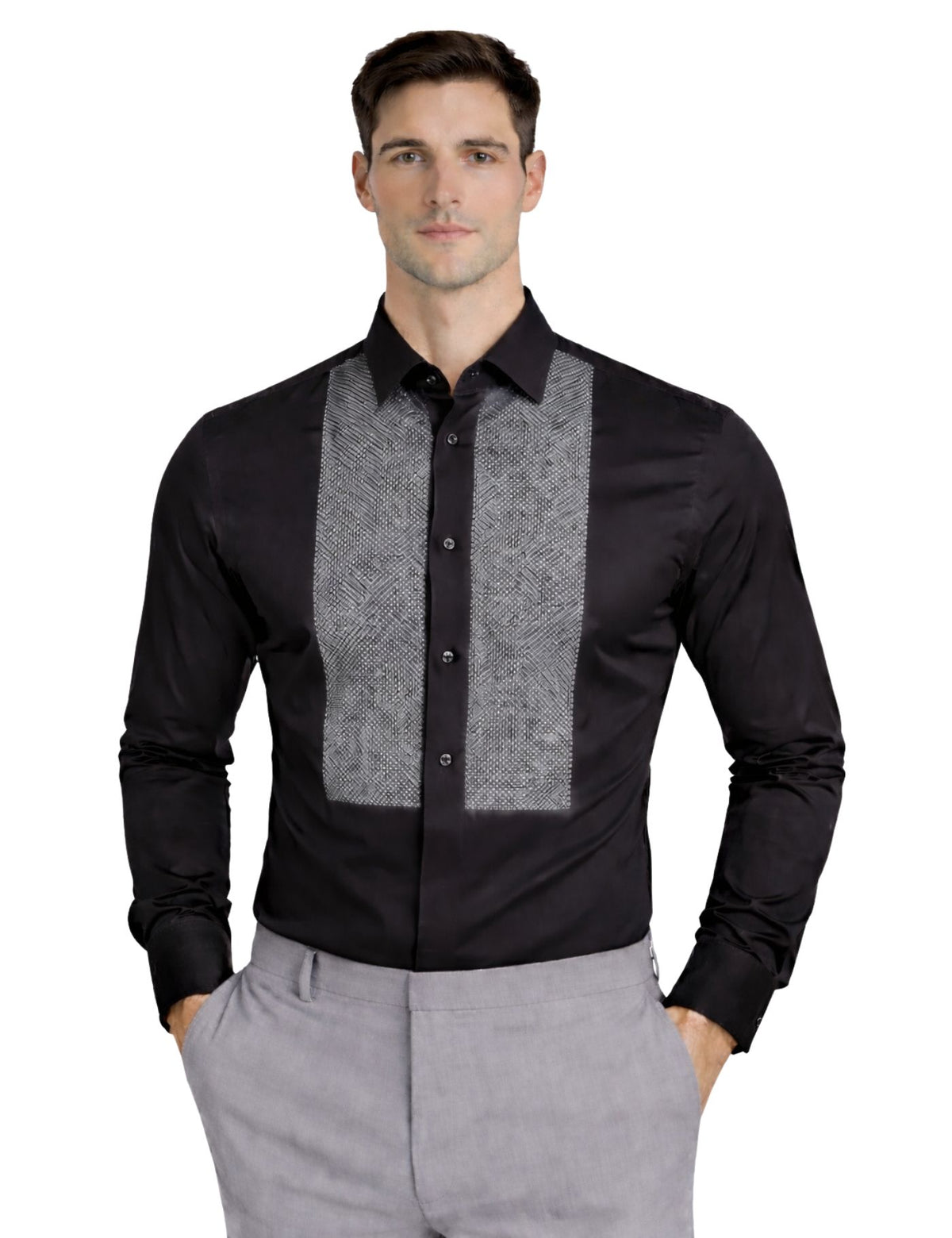 Serpico Men’s Rhinestone Dress Shirt.(FFF)
