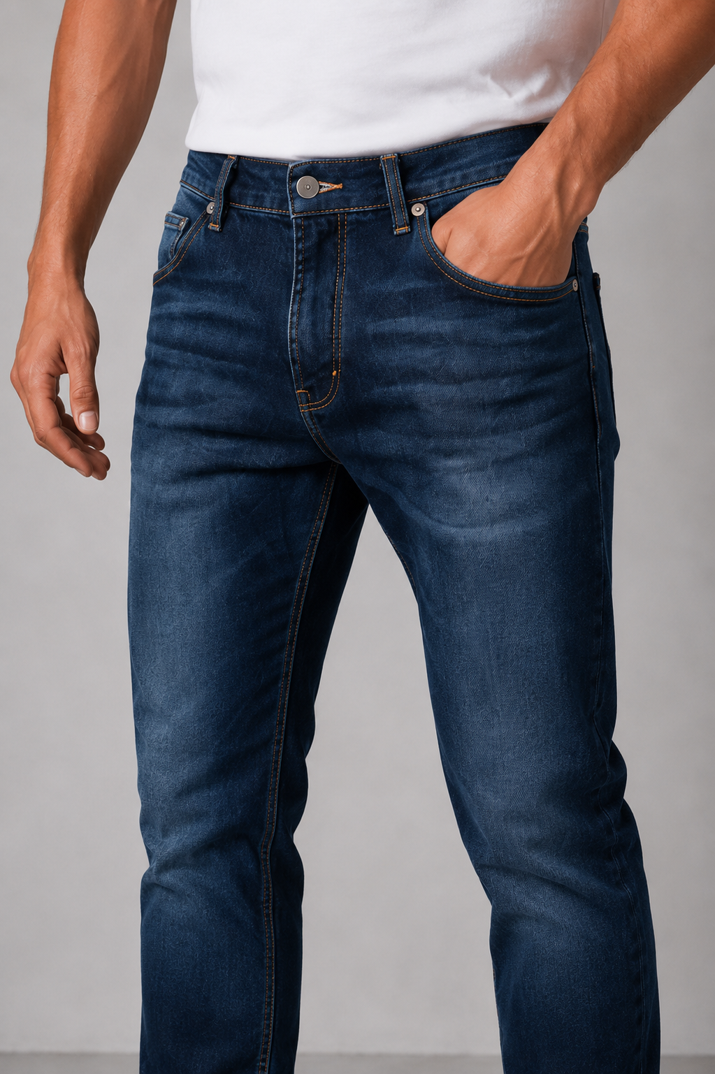 Men’s Fashion Denim Jeans – Indigo Blue.(FFFF)
