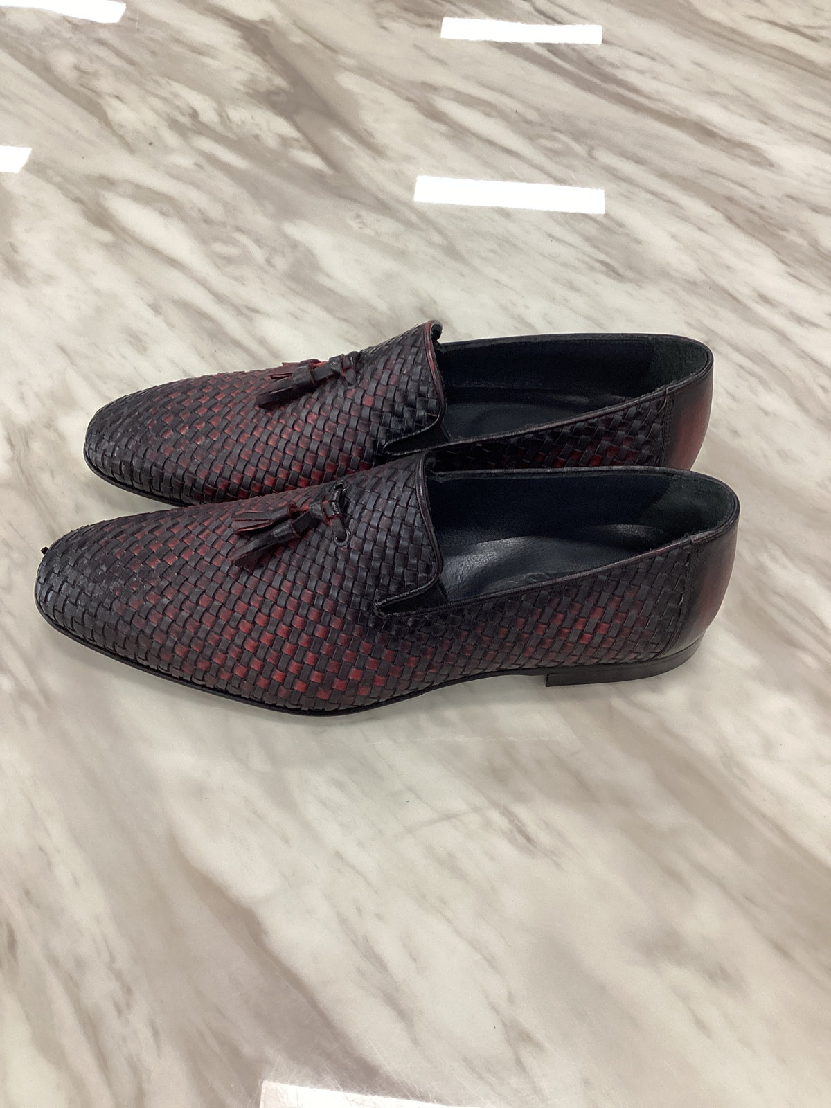 Men’s Woven Leather Tassel Loafers