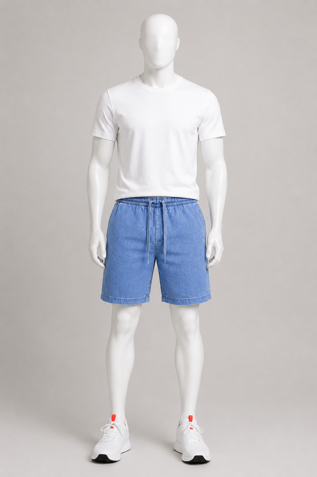 Men’s Denim Drawstring Shorts.(FFFF)
