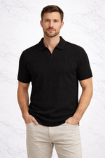 Trelini Men’s Textured Short Sleeve Polo Shirt
