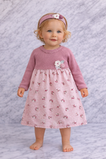 Indigo Girls 2-Piece Dress Set – Long Sleeve Dress & Headband