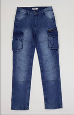 Men’s Blue Cargo Denim Jeans
