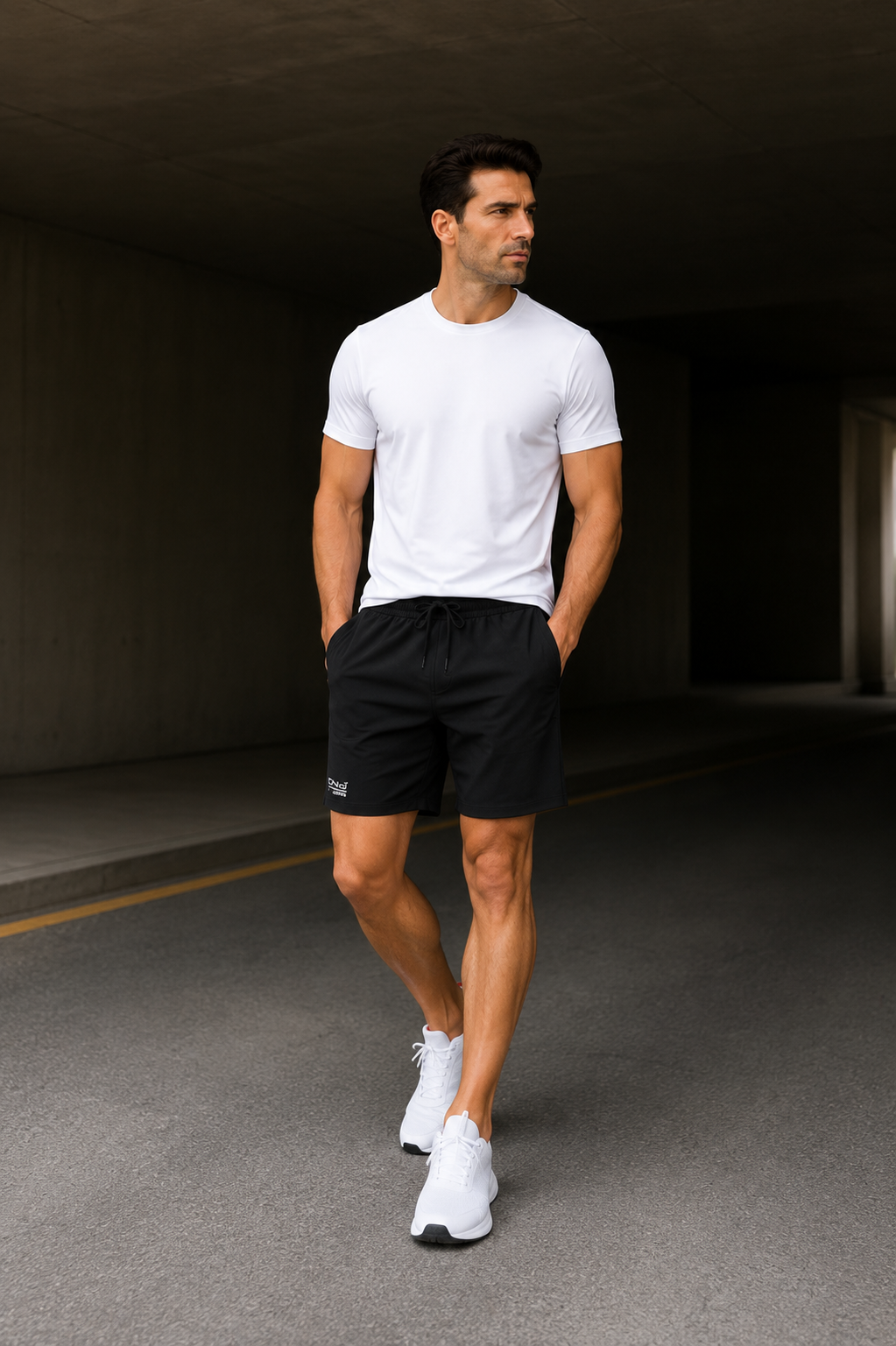 Men’s Denim Drawstring Shorts.(FFFF)
