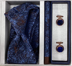 Pierre Cavelli Men’s Paisley Tie, Pocket Square & Cufflinks Gift Set