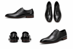 Men’s Black Leather Oxford Shoes – Classic Brogue Formal Style