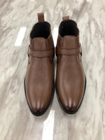 Regal Men’s Leather Ankle Boots with Decorative Strap