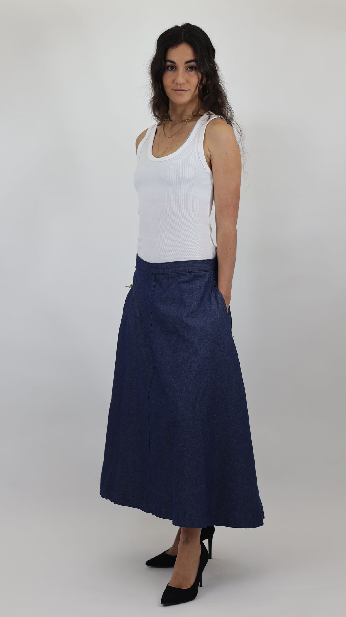 Women’s Denim Midi Skirt