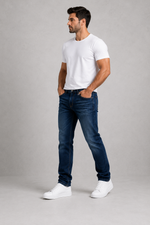 Men’s Classic Dark Wash Denim Jeans.(FFFF)