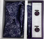 Pierre Cavelli Men’s Paisley Tie, Pocket Square & Cufflinks Gift Set