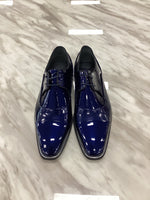 Men’s Navy Blue Patent Leather Dress Shoes