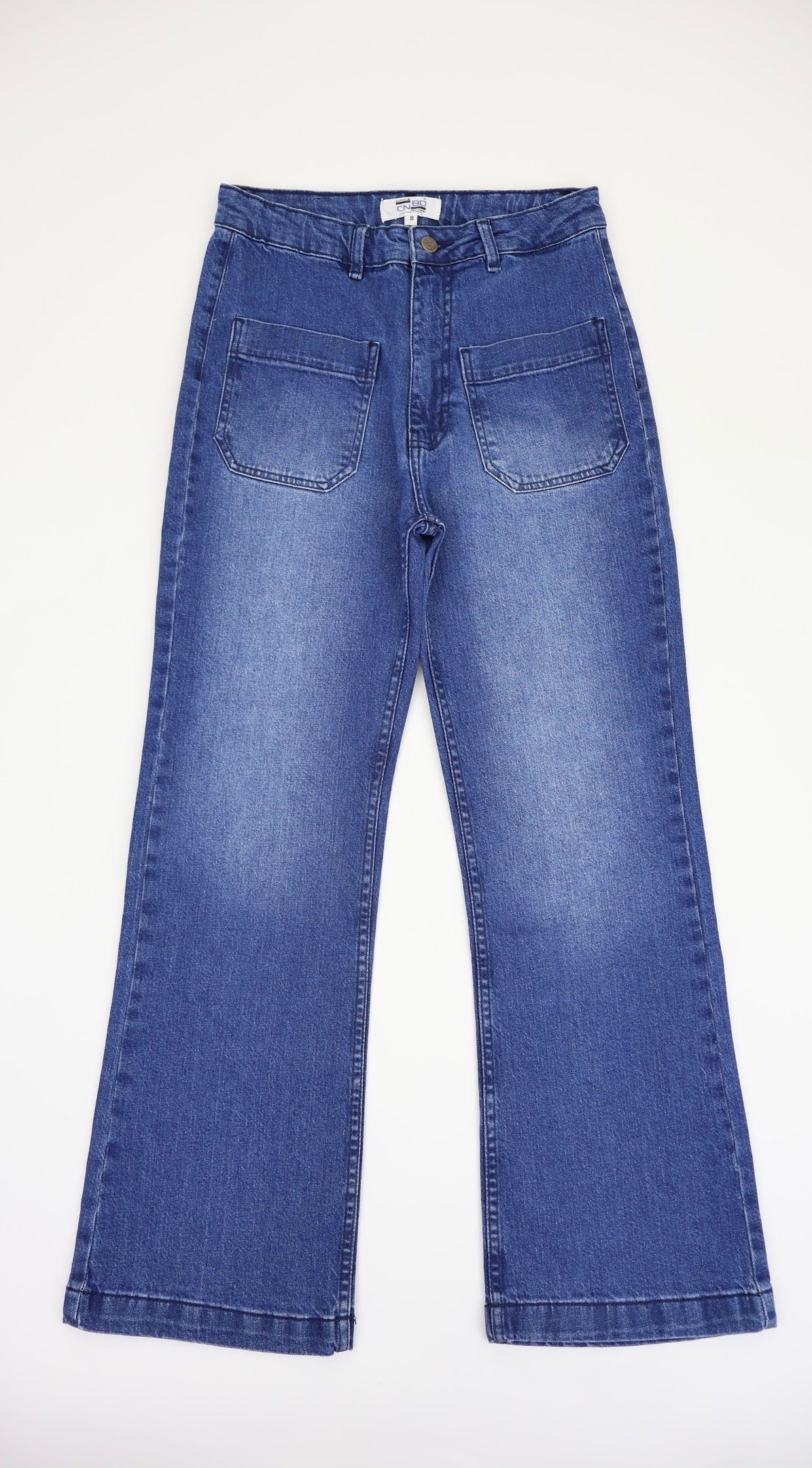 Women’s High-Waist Straight Leg Denim Jeans – Classic Blue