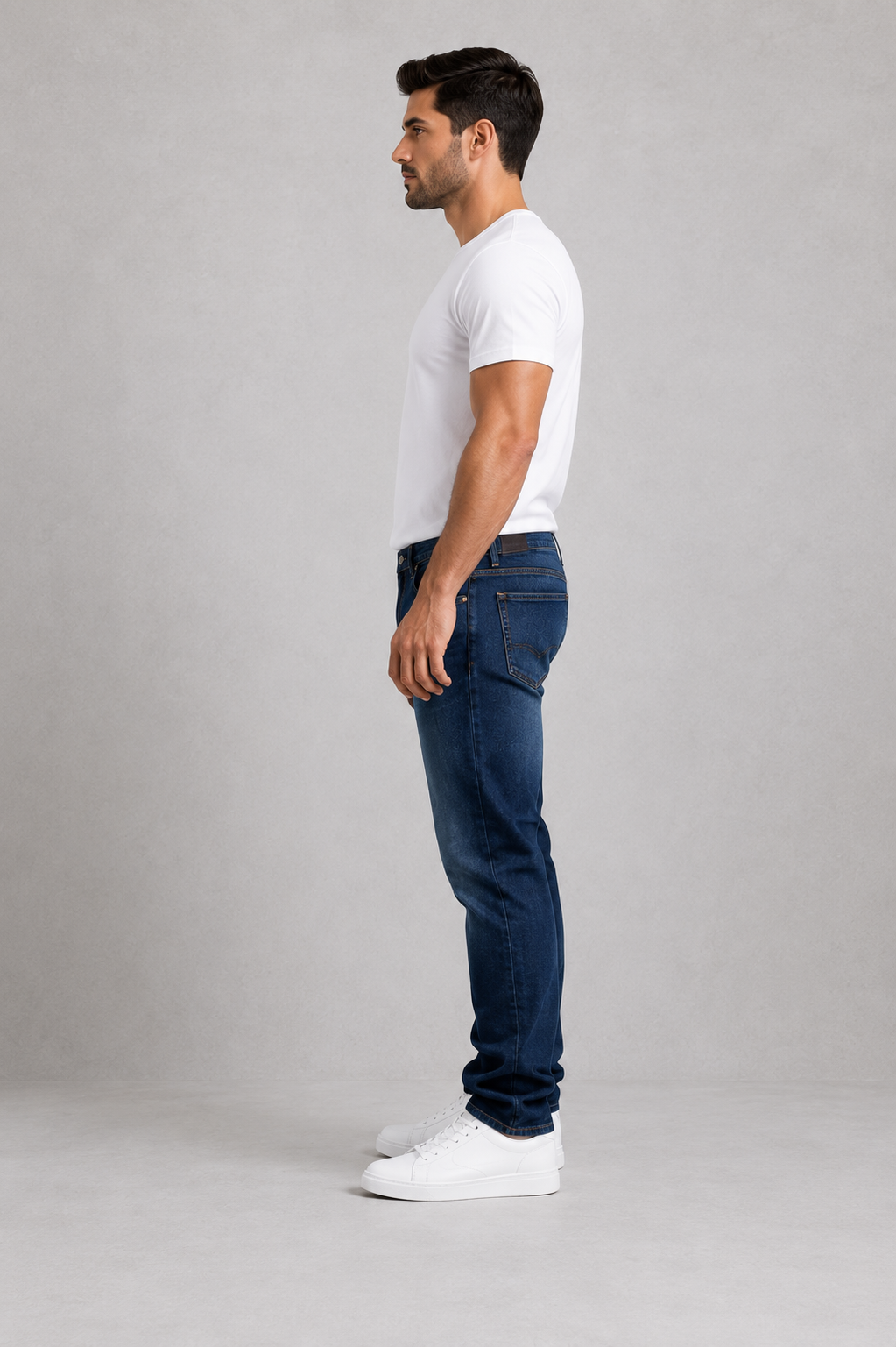 Men’s Classic Dark Wash Denim Jeans.(FFFF)