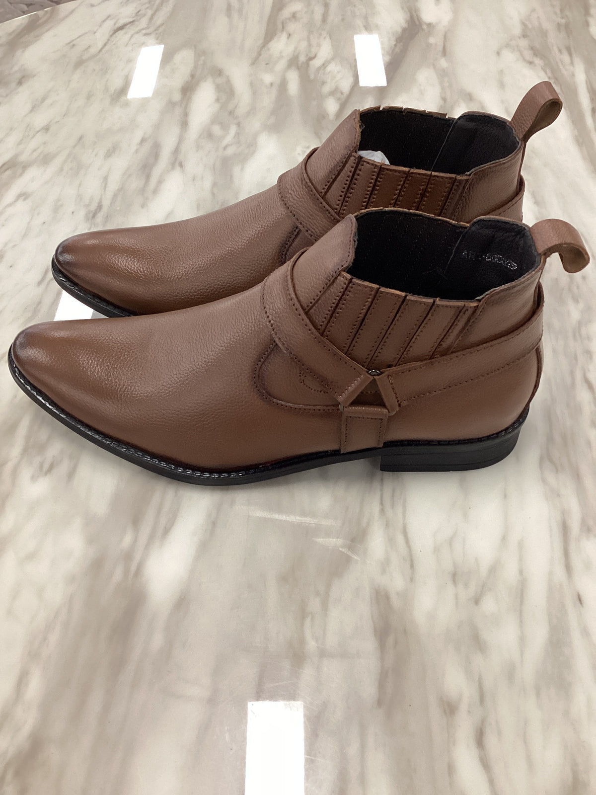 Regal Men’s Leather Ankle Boots with Decorative Strap