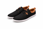 Men’s Black Casual Canvas Shoes with Brown Details – Everyday Comfort