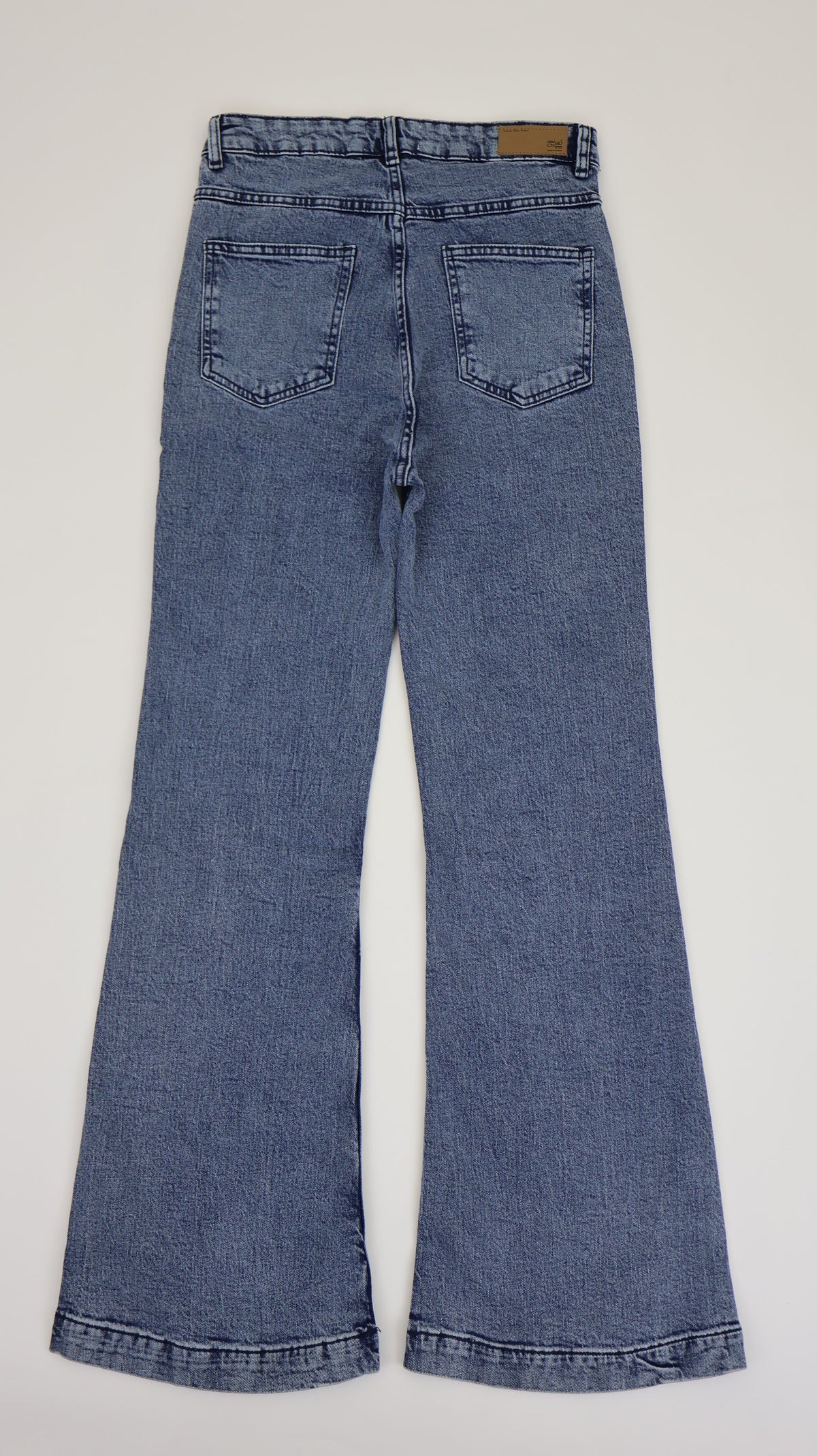 High-Waist Flared Blue Denim Jeans