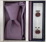 Pierre Cavelli Men’s Paisley Tie, Pocket Square & Cufflinks Gift Set
