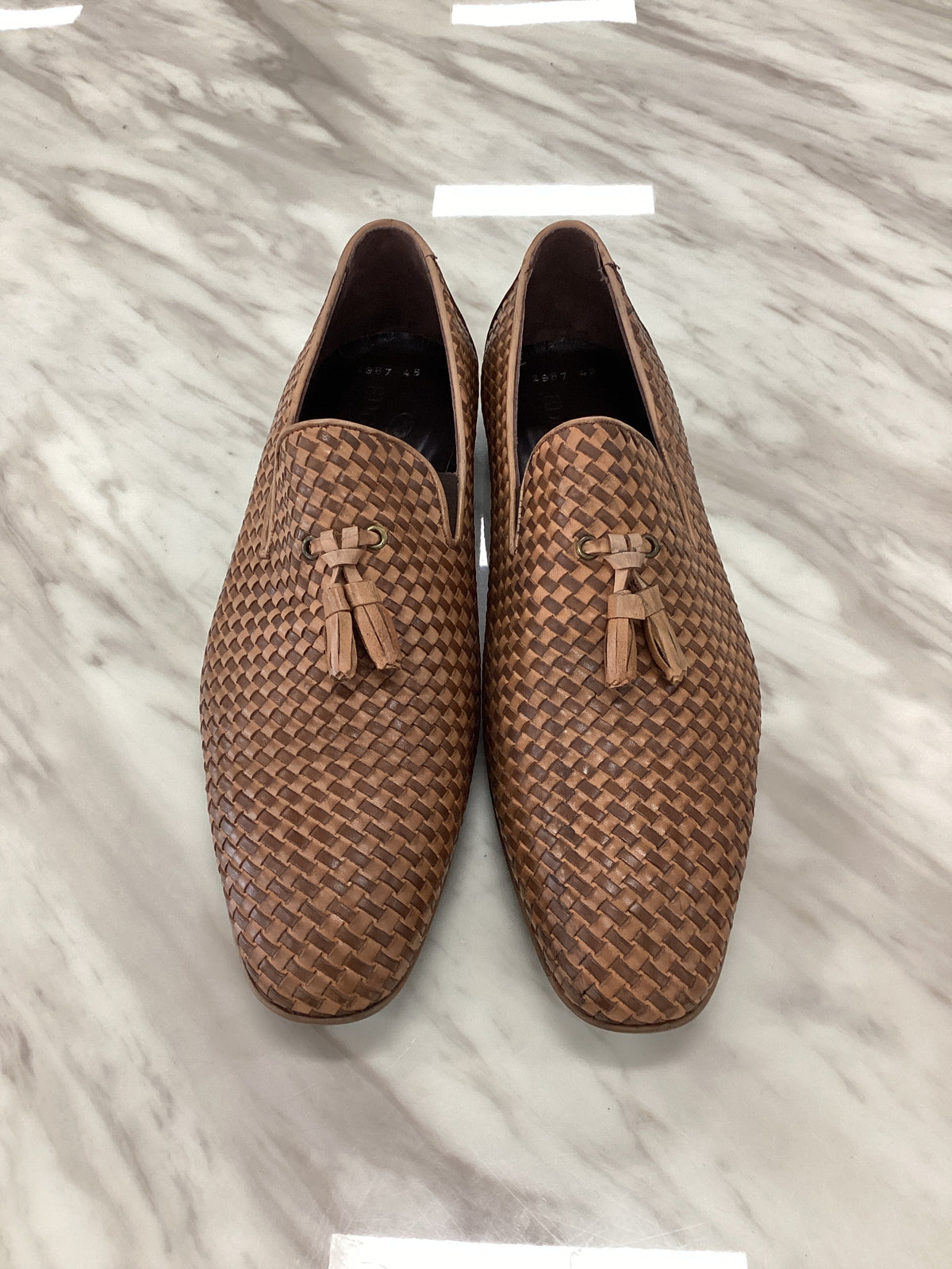 Men’s Woven Leather Tassel Loafers
