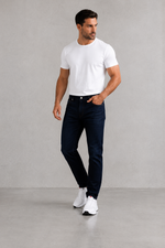 Men’s Dark Indigo Stretch Denim Jeans.(FFFF)