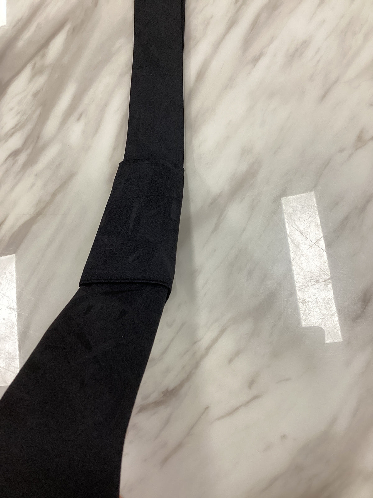 Formal Men’s Patterned Black Necktie with Pocket Square