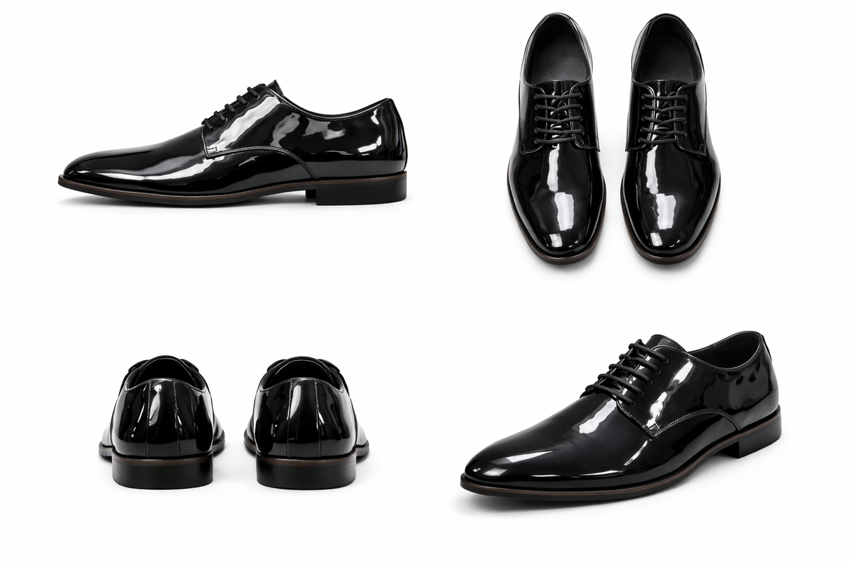 Men’s Black Patent Leather Oxford Shoes – Formal & Wedding Style