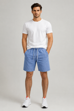 Men’s Denim Drawstring Shorts.(FFFF)