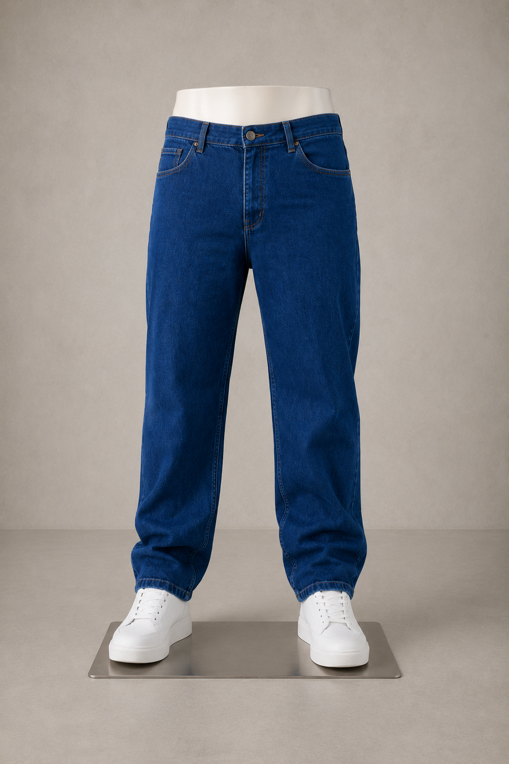 Men’s Fashion Denim Jeans – Indigo Dark Blue Mid Wash.(FFFF)