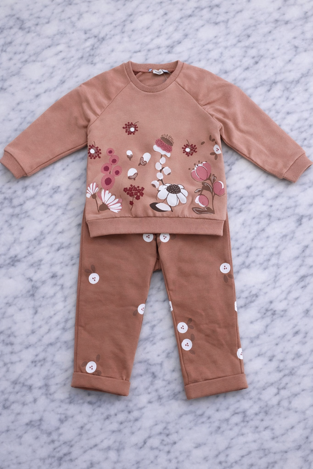 Indigo Girls Floral Outfit Set – Long Sleeve Top & Pants