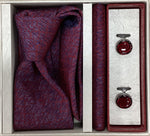 Pierre Cavelli Men’s Paisley Tie, Pocket Square & Cufflinks Gift Set